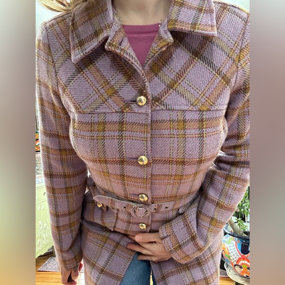 Wool Plaid Coat - Picture 5 of 7